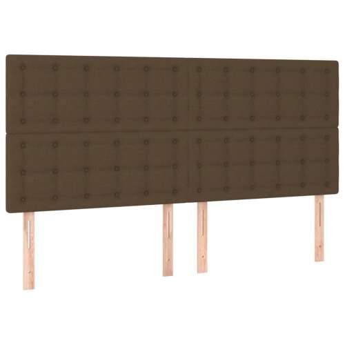 LED uzglavlje tamnosmeđe 200x5x118/128 cm od tkanine - Tamno smeđa 200 x 5 x 118/128 cm 1 Cijena