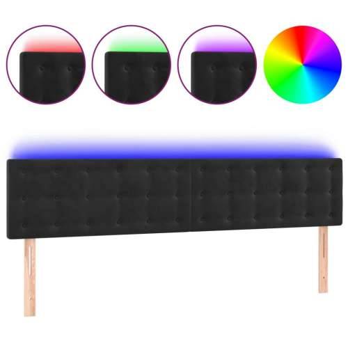 LED uzglavlje crno 160x5x78/88 cm baršunasto - Crna 160 x 5 x 78/88 cm 1 Cijena