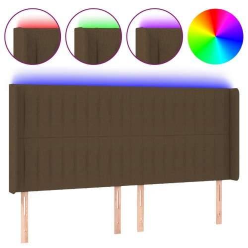 LED uzglavlje tamnosmeđe 163x16x118/128 cm od tkanine - Tamno smeđa 163 x 16 x 118/128 cm 1 Cijena