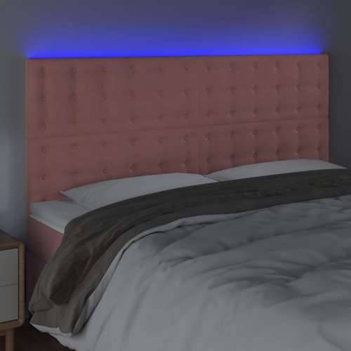 LED uzglavlje ružičasto 200x5x118/128 cm baršunasto - Ružičasta 200 x 5 x 118/128 cm 1 Cijena