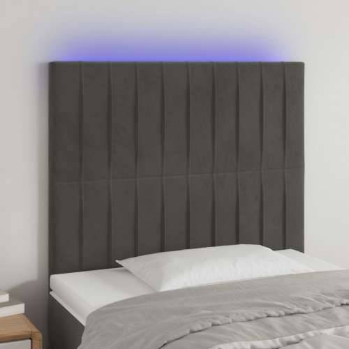 LED uzglavlje tamnosivo 90x5x118/128 cm baršunasto - Tamno siva 90 x 5 x 118/128 cm 1 Cijena