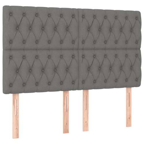 LED uzglavlje tamnosivo 144x7x118/128 cm od tkanine - Tamno siva 144 x 7 x 118/128 cm 1 Cijena