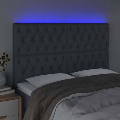 LED uzglavlje tamnosivo 160x7x118/128 cm od tkanine - Tamno siva 160 x 7 x 118/128 cm 1 Cijena