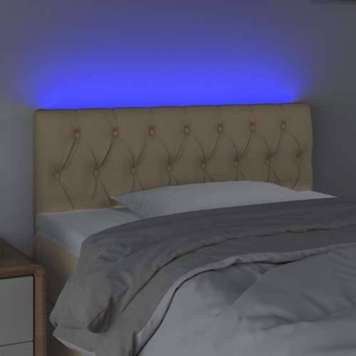 LED uzglavlje krem 100 x 7 x 78/88 cm od tkanine - Krema 100 x 7 x 78/88 cm 1 Cijena