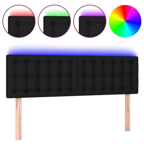 LED uzglavlje crno 144x5x78/88 cm od tkanine - Crna 144 x 5 x 78/88 cm 1 Cijena