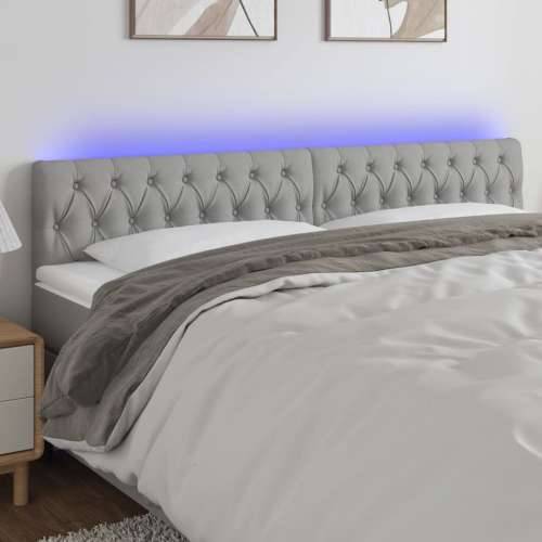 LED uzglavlje svjetlosivo 180 x 7 x 78/88 cm od tkanine - Svjetlosiva 180 x 7 x 78/88 cm 1 Cijena