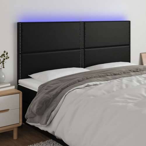 LED uzglavlje crno 160x5x118/128 cm od umjetne kože - Crna 160 x 5 x 118/128 cm 1 Cijena