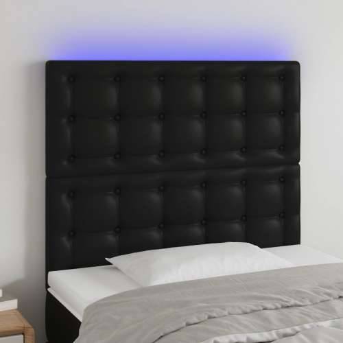 LED uzglavlje crno 90x5x118/128 cm od umjetne kože - Crna 90 x 5 x 118/128 cm 1 Cijena