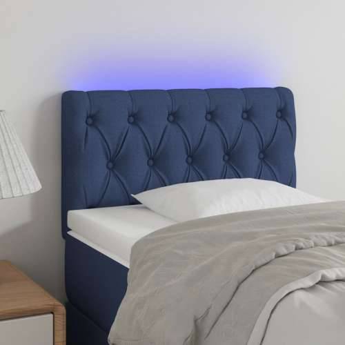 LED uzglavlje plavo 80 x 7 x 78/88 cm od tkanine - Plava 80 x 7 x 78/88 cm 1 Cijena