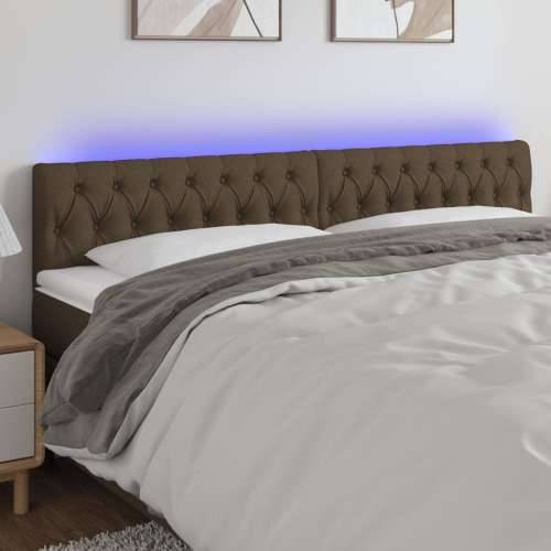 LED uzglavlje tamnosmeđe 200 x 7 x 78/88 cm od tkanine - Tamno smeđa 200 x 7 x 78/88 cm 1 Cijena