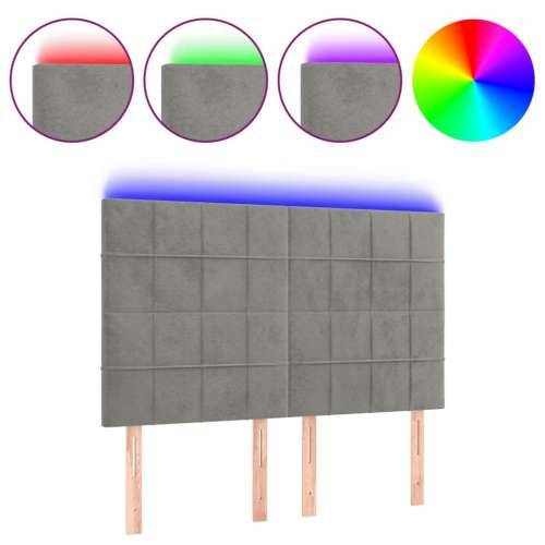 LED uzglavlje svjetlosivo 144x5x118/128 cm baršunasto - Svjetlosiva 144 x 5 x 118/128 cm 1 Cijena