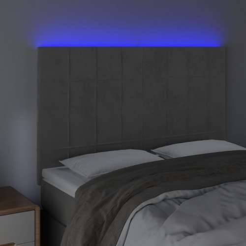 LED uzglavlje svjetlosivo 144x5x118/128 cm baršunasto - Svjetlosiva 144 x 5 x 118/128 cm 1 Cijena