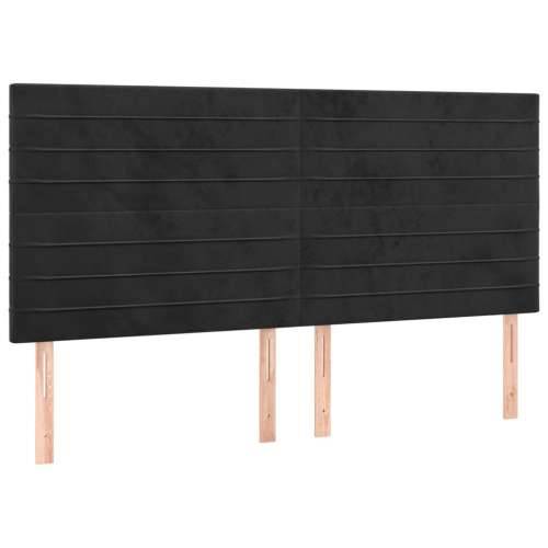 LED uzglavlje crno 200x5x118/128 cm baršunasto - Crna 200 x 5 x 118/128 cm 1 Cijena