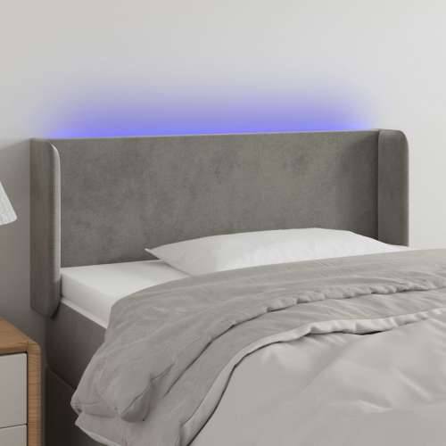 LED uzglavlje svjetlosivo 83x16x78/88 cm baršunasto - Svjetlosiva 83 x 16 x 78/88 cm 1 Cijena