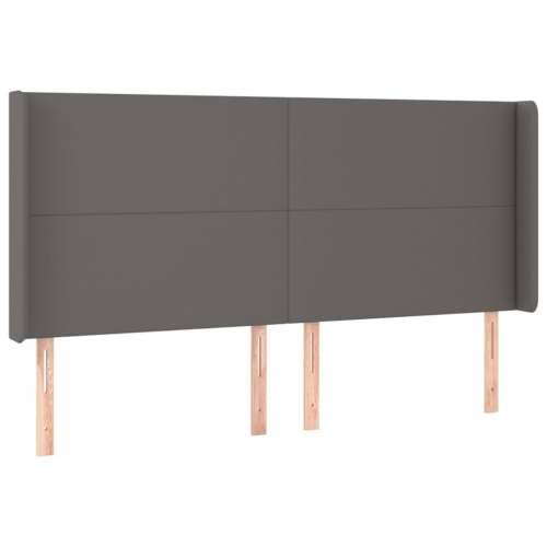 LED uzglavlje sivo 203x16x118/128 cm od umjetne kože - Siva 203 x 16 x 118/128 cm 1 Cijena