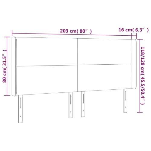 LED uzglavlje sivo 203x16x118/128 cm od umjetne kože - Siva 203 x 16 x 118/128 cm 1 Cijena