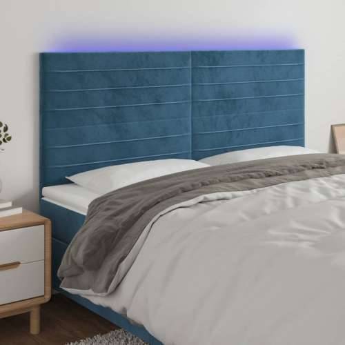 LED uzglavlje tamnoplavo 160x5x118/128 cm baršunasto - Tamno plava 160 x 5 x 118/128 cm 1 Cijena