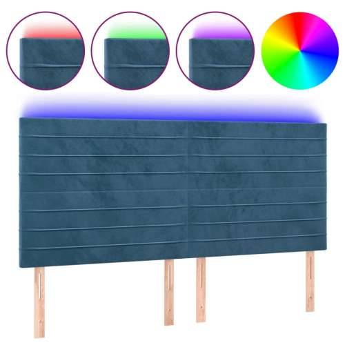 LED uzglavlje tamnoplavo 160x5x118/128 cm baršunasto - Tamno plava 160 x 5 x 118/128 cm 1 Cijena