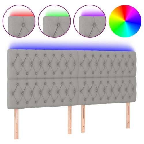 LED uzglavlje svjetlosivo 180x7x118/128 cm od tkanine - Svjetlosiva 180 x 7 x 118/128 cm 1 Cijena