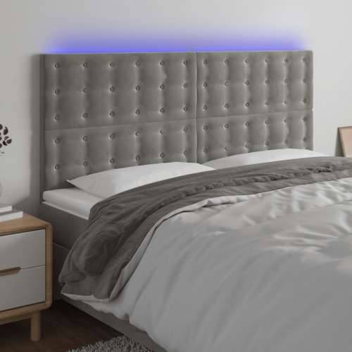 LED uzglavlje svjetlosivo 180x5x118/128 cm baršunasto - Svjetlosiva 180 x 5 x 118/128 cm 1 Cijena