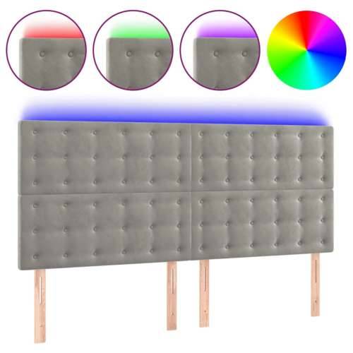 LED uzglavlje svjetlosivo 180x5x118/128 cm baršunasto - Svjetlosiva 180 x 5 x 118/128 cm 1 Cijena
