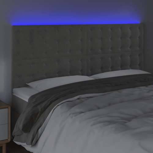 LED uzglavlje svjetlosivo 180x5x118/128 cm baršunasto - Svjetlosiva 180 x 5 x 118/128 cm 1 Cijena