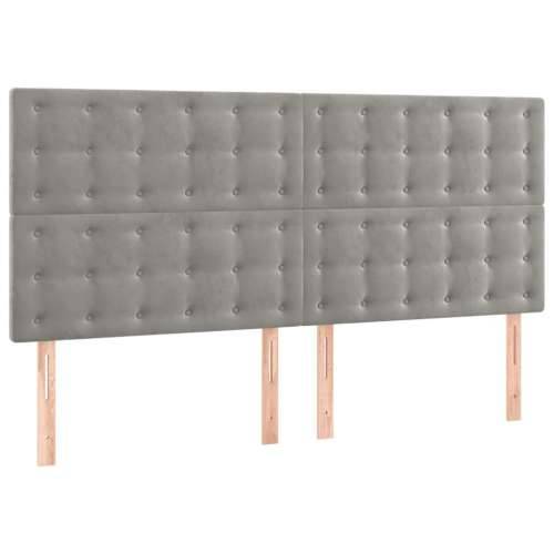 LED uzglavlje svjetlosivo 180x5x118/128 cm baršunasto - Svjetlosiva 180 x 5 x 118/128 cm 1 Cijena