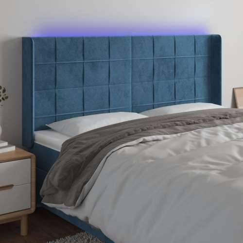 LED uzglavlje tamnoplavo 163x16x118/128 cm baršunasto - Tamno plava 163 x 16 x 118/128 cm 1 Cijena