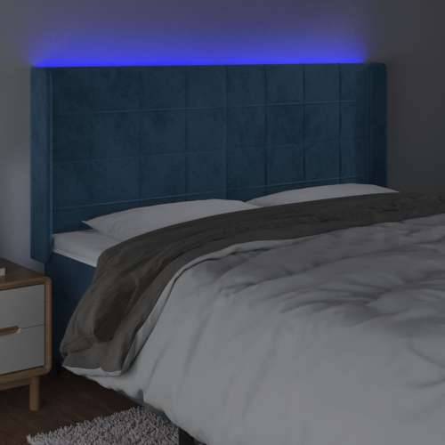 LED uzglavlje tamnoplavo 163x16x118/128 cm baršunasto - Tamno plava 163 x 16 x 118/128 cm 1 Cijena
