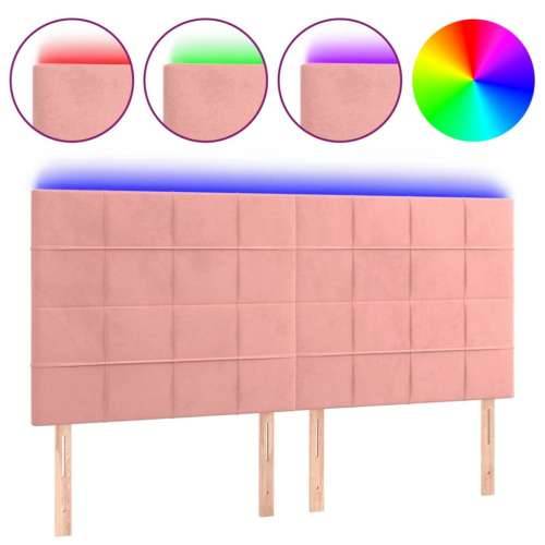 LED uzglavlje ružičasto 180x5x118/128 cm baršunasto - Ružičasta 180 x 5 x 118/128 cm 1 Cijena