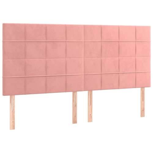 LED uzglavlje ružičasto 180x5x118/128 cm baršunasto - Ružičasta 180 x 5 x 118/128 cm 1 Cijena