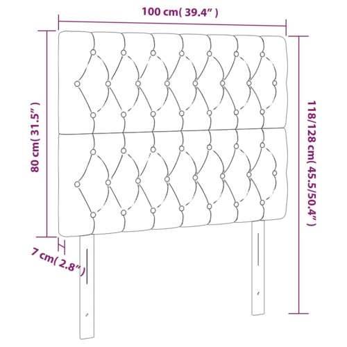 LED uzglavlje tamnosmeđe 100x7x118/128 cm od tkanine - Tamno smeđa 100 x 7 x 118/128 cm 1 Cijena