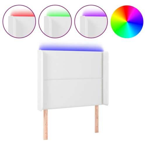 LED uzglavlje bijelo 83x16x118/128 cm od umjetne kože - Bijela 83 x 16 x 118/128 cm 1 Cijena