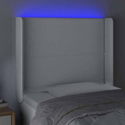 LED uzglavlje bijelo 83x16x118/128 cm od umjetne kože - Bijela 83 x 16 x 118/128 cm 1 Cijena