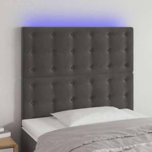 LED uzglavlje tamnosivo 100x5x118/128 cm baršunasto - Tamno siva 100 x 5 x 118/128 cm 1 Cijena