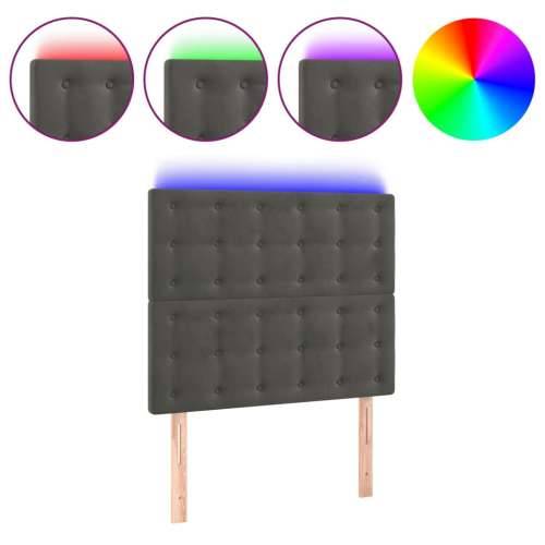 LED uzglavlje tamnosivo 100x5x118/128 cm baršunasto - Tamno siva 100 x 5 x 118/128 cm 1 Cijena