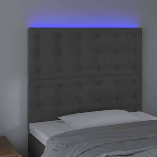 LED uzglavlje tamnosivo 100x5x118/128 cm baršunasto - Tamno siva 100 x 5 x 118/128 cm 1 Cijena