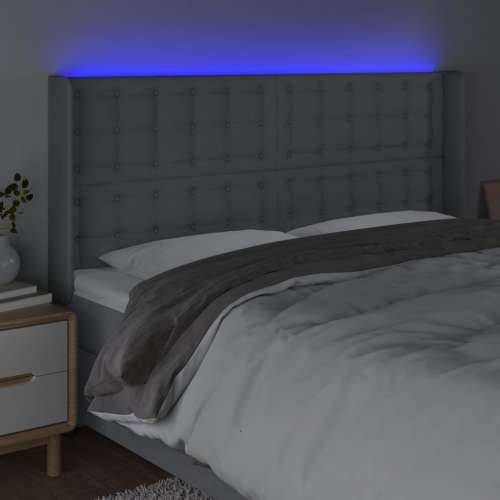 LED uzglavlje svjetlosivo 183 x 16 x 118/128 cm od tkanine - Svjetlosiva 183 x 16 x 118/128 cm 1 Cijena