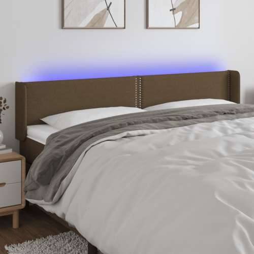 LED Uzglavlje tamnosmeđe 163x16x78/88 cm od tkanine - Tamno smeđa 163 x 16 x 78/88 cm 1 Cijena