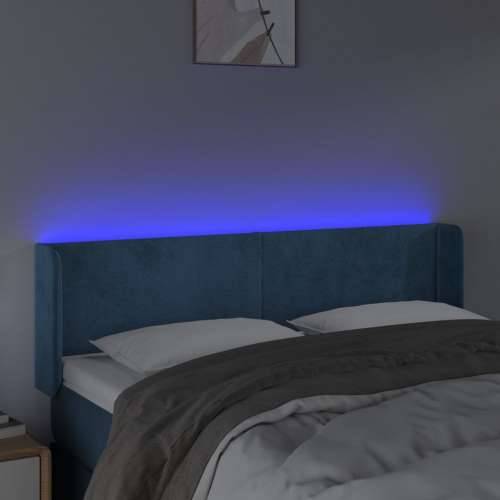 LED uzglavlje tamnoplavo 147x16x78/88 cm baršunasto - Tamno plava 147 x 16 x 78/88 cm 1 Cijena