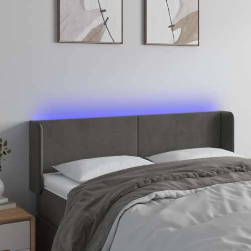 LED uzglavlje tamnosivo 147x16x78/88 cm baršunasto - Tamno siva 147 x 16 x 78/88 cm 1 Cijena
