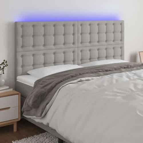 LED uzglavlje svjetlosivo 180x5x118/128 cm od tkanine - Svjetlosiva 180 x 5 x 118/128 cm 1 Cijena