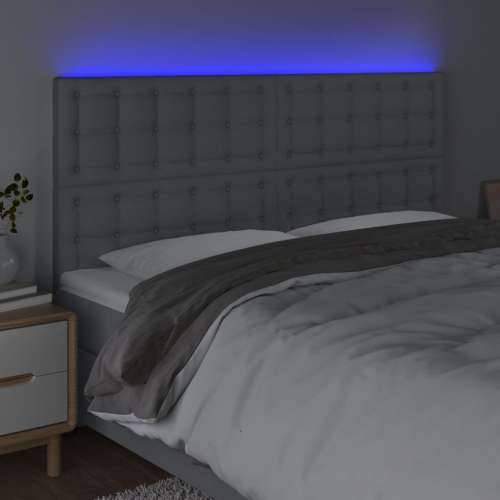 LED uzglavlje svjetlosivo 180x5x118/128 cm od tkanine - Svjetlosiva 180 x 5 x 118/128 cm 1 Cijena