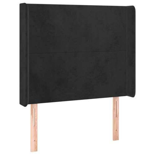LED uzglavlje crno 83x16x118/128 cm baršunasto - Crna 83 x 16 x 118/128 cm 1 Cijena