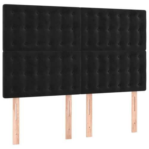 LED uzglavlje crno 144x5x118/128 cm baršunasto - Crna 144 x 5 x 118/128 cm 1 Cijena