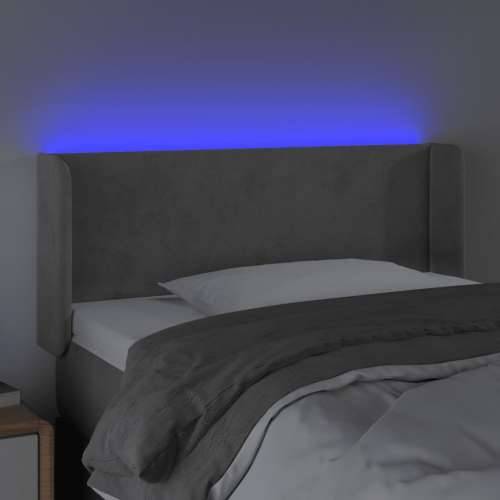 LED uzglavlje svjetlosivo 93x16x78/88 cm baršunasto - Svjetlosiva 93 x 16 x 78/88 cm 1 Cijena