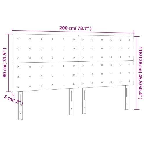 LED uzglavlje crno 200x5x118/128 cm od tkanine - Crna 200 x 5 x 118/128 cm 1 Cijena