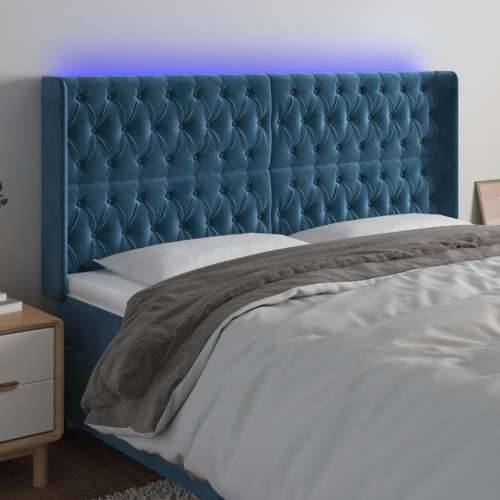 LED uzglavlje tamnoplavo 203 x 16 x 118/128 cm od tkanine - Tamno plava 203 x 16 x 118/128 cm 1 Cijena