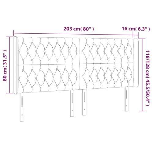 LED uzglavlje tamnoplavo 203 x 16 x 118/128 cm od tkanine - Tamno plava 203 x 16 x 118/128 cm 1 Cijena