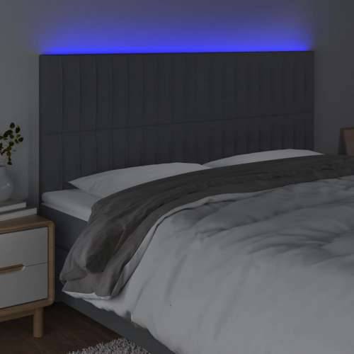 LED uzglavlje tamnosivo 180x5x118/128 cm od tkanine - Tamno siva 180 x 5 x 118/128 cm 1 Cijena